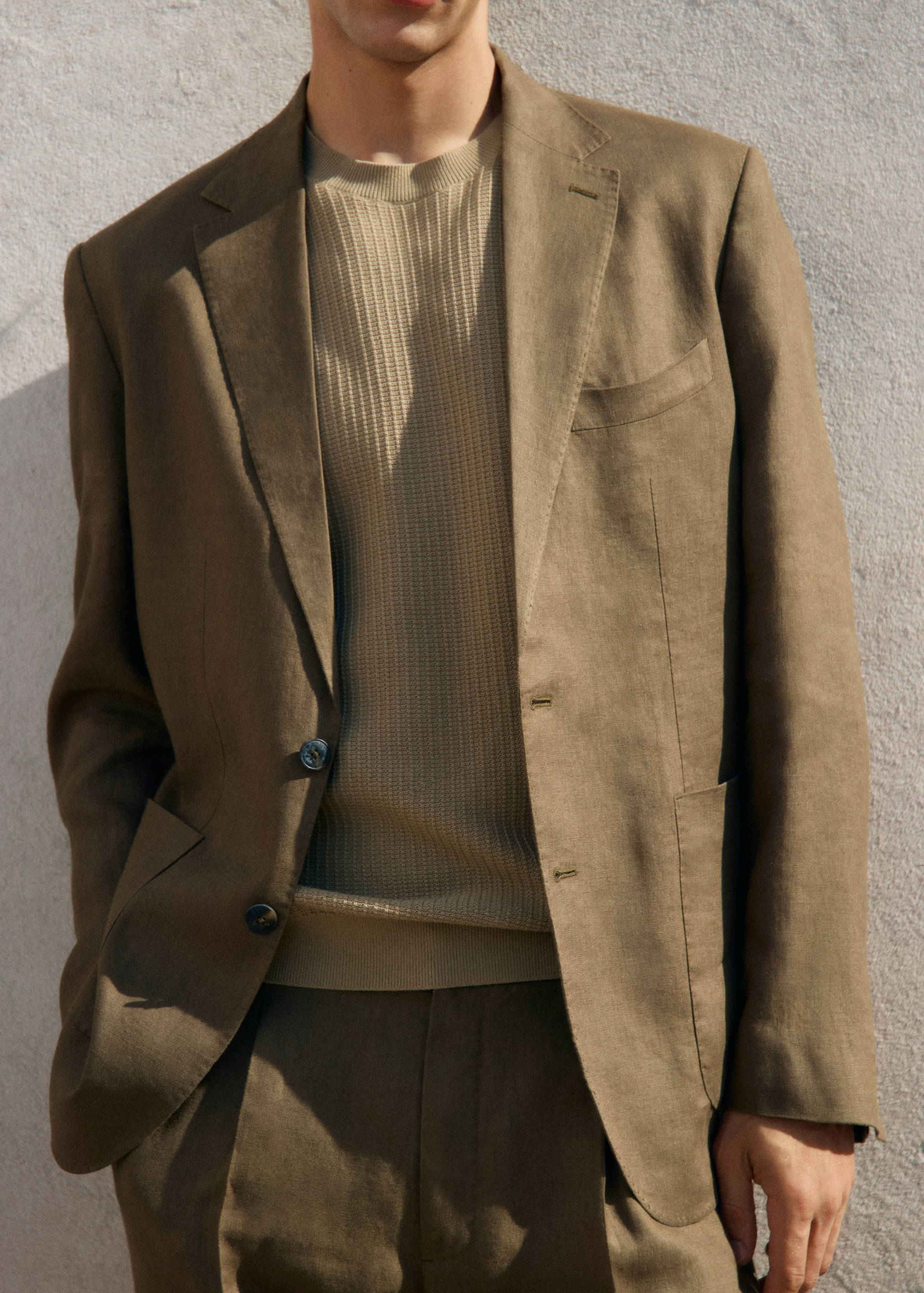 Salerno suit blazer 100% linen slim fit - Details of the article 3