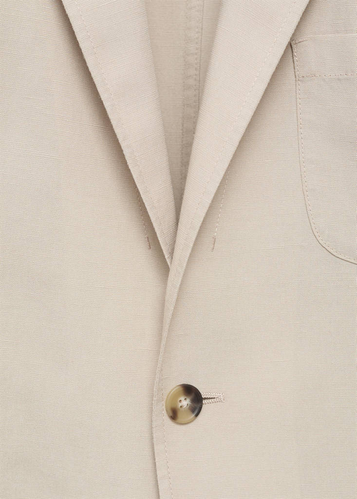 Slim fit linen suit blazer — Ecru