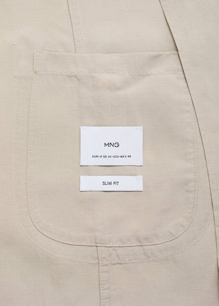 Slim fit linen suit blazer — Ecru