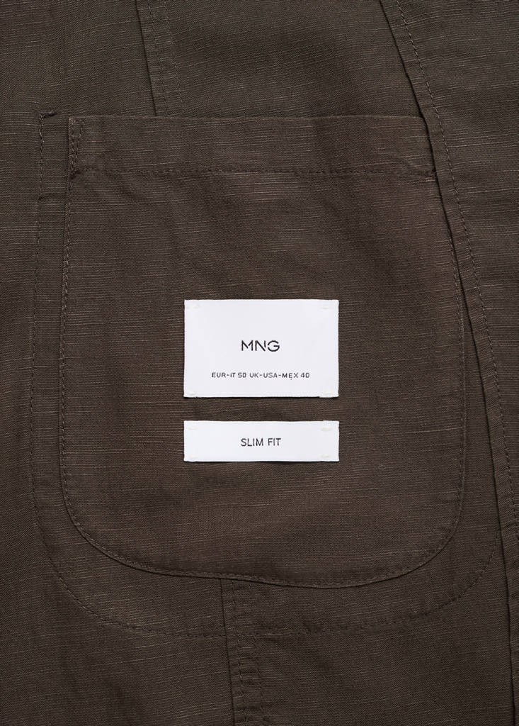 Slim fit linen suit blazer — Chocolate