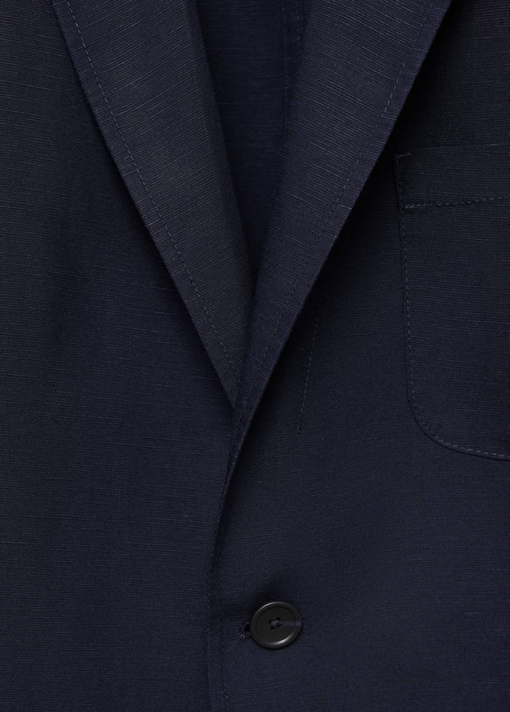 Slim fit linen suit blazer — Dark Navy