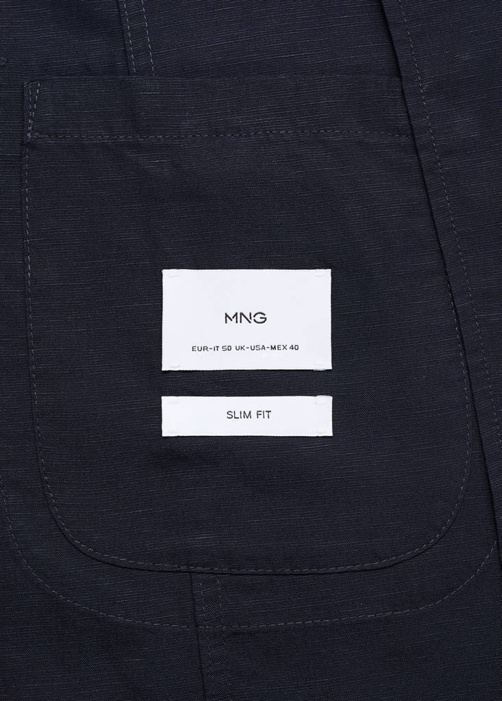Slim fit linen suit blazer — Dark Navy