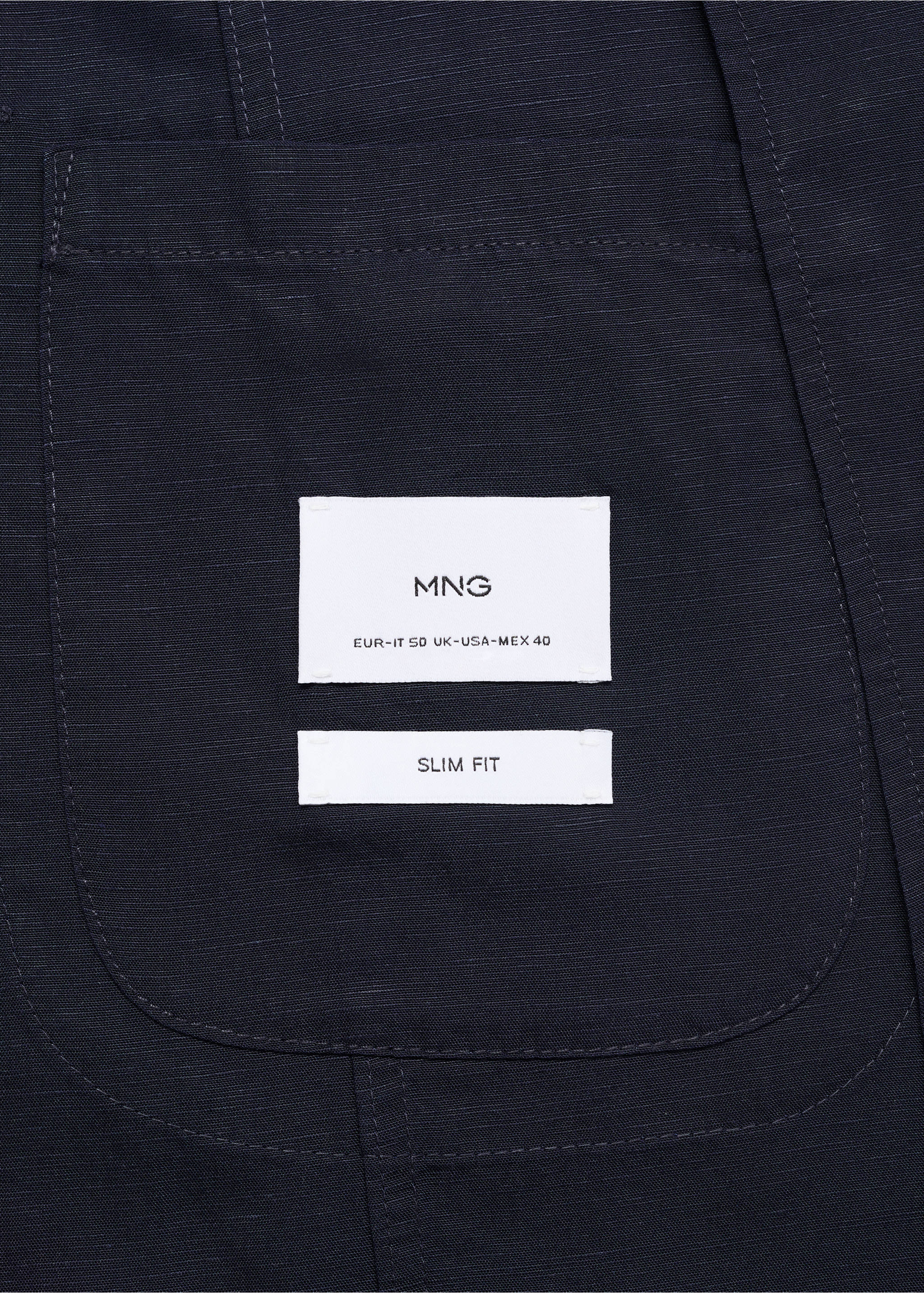 Americana traje slim fit lino - Detalle del artículo 8, Azul marino oscuro. Ref: 17041194-00.
