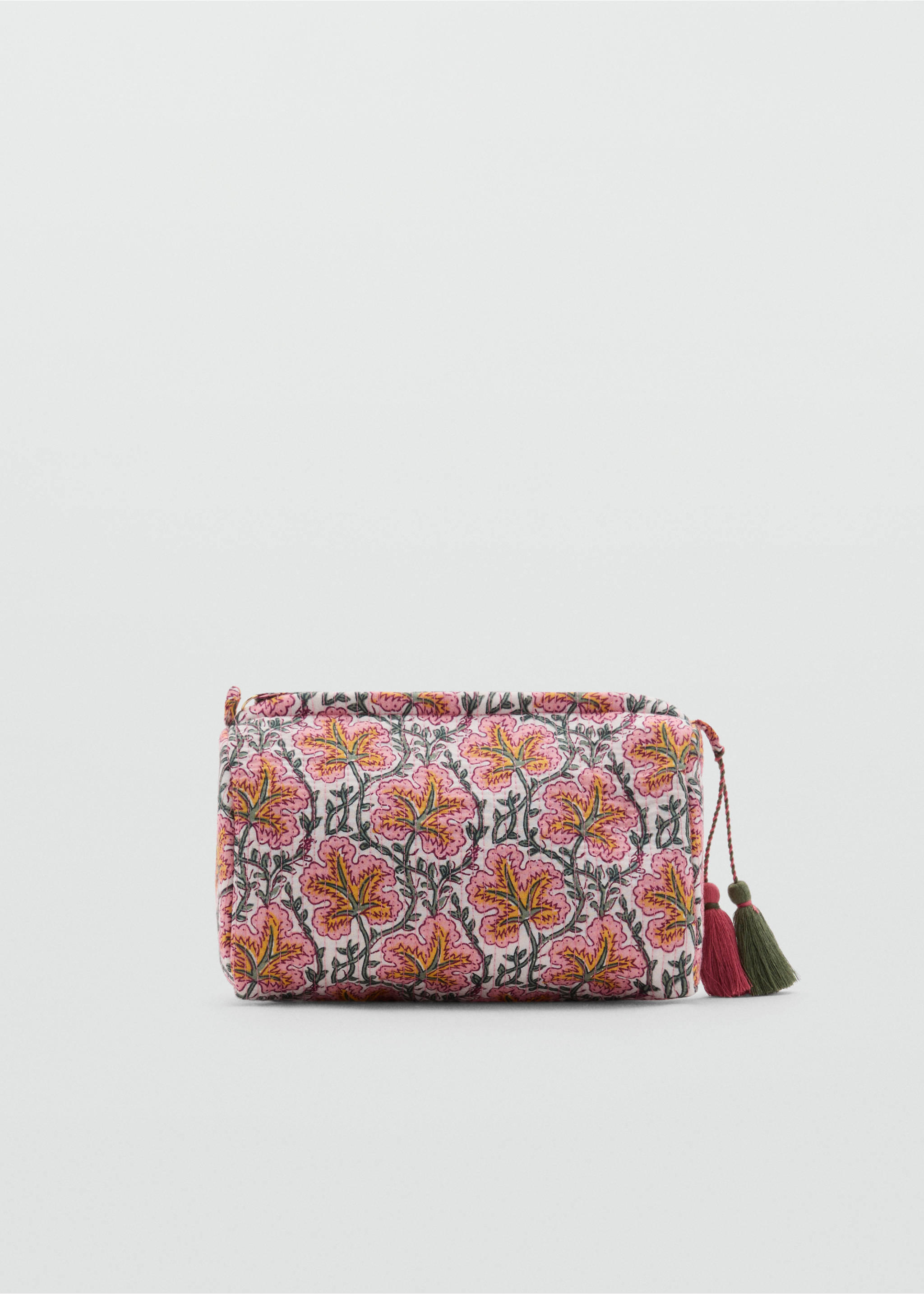 Textured cotton cosmetic bag - Article without model, Pink. Ref: 17041198-00.
