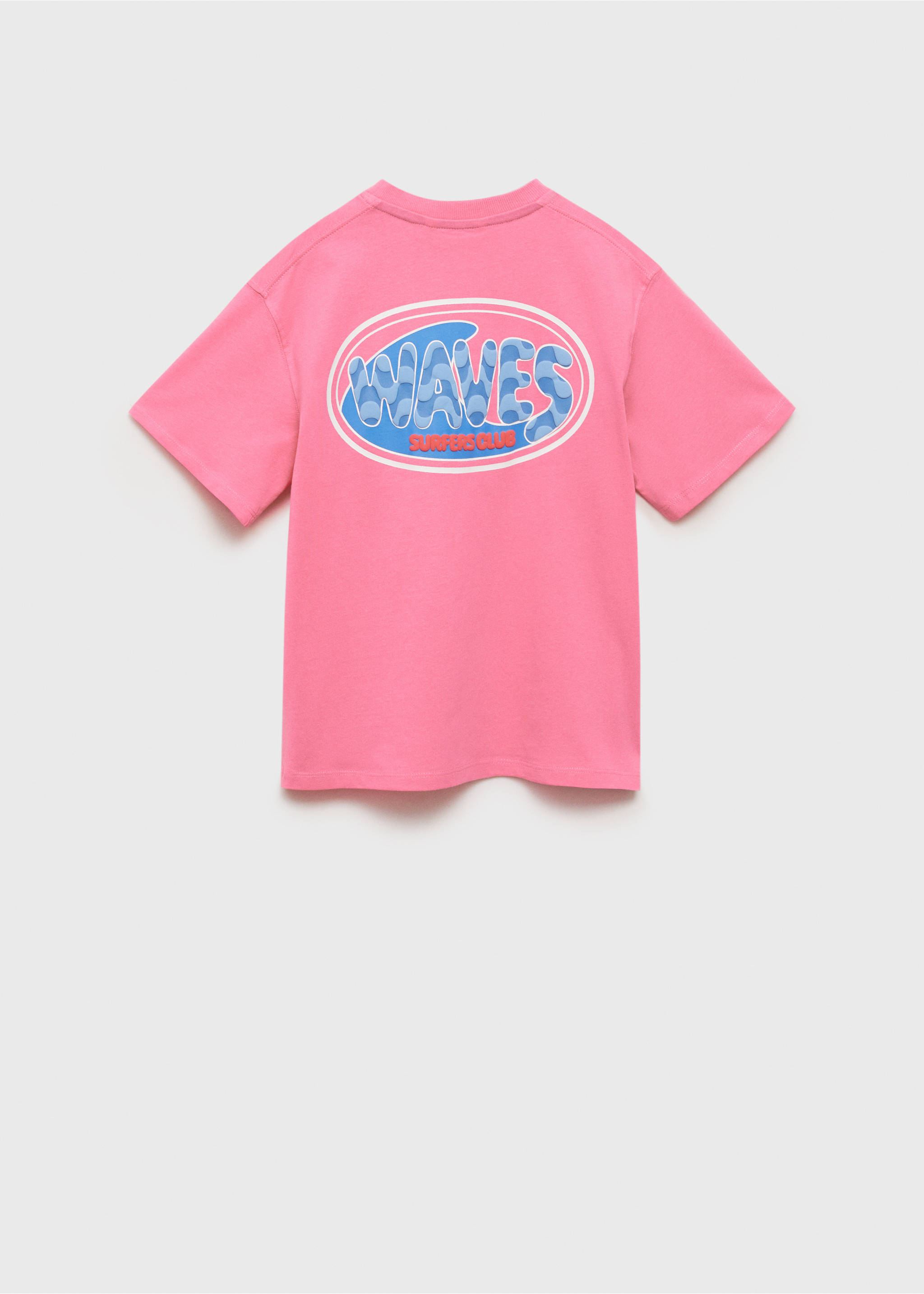 Printed cotton-blend T-shirt - Reverse of the article, Fuchsia. Ref: 17041200-00.