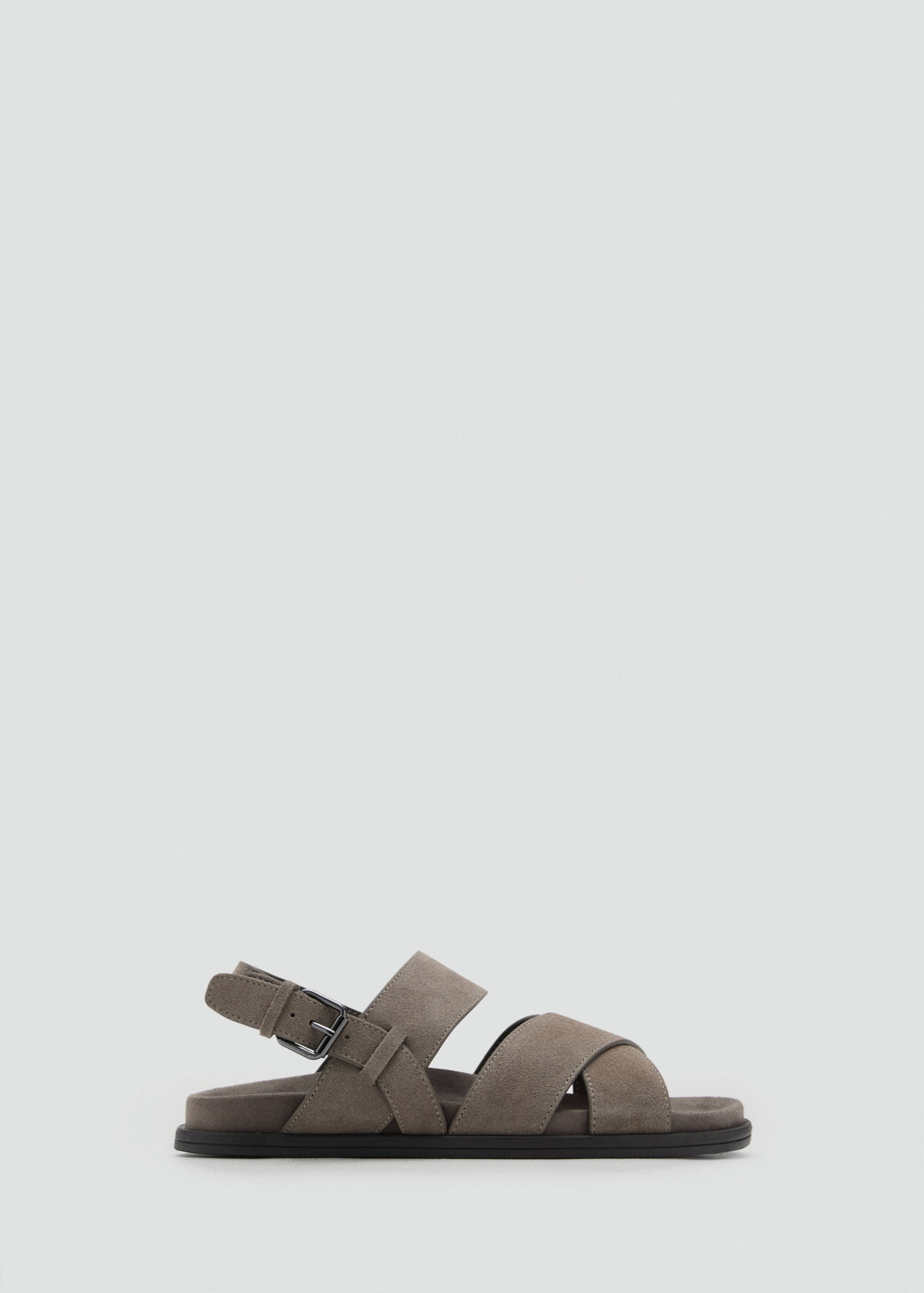 Crossed leather sandals with buckle - Article without model