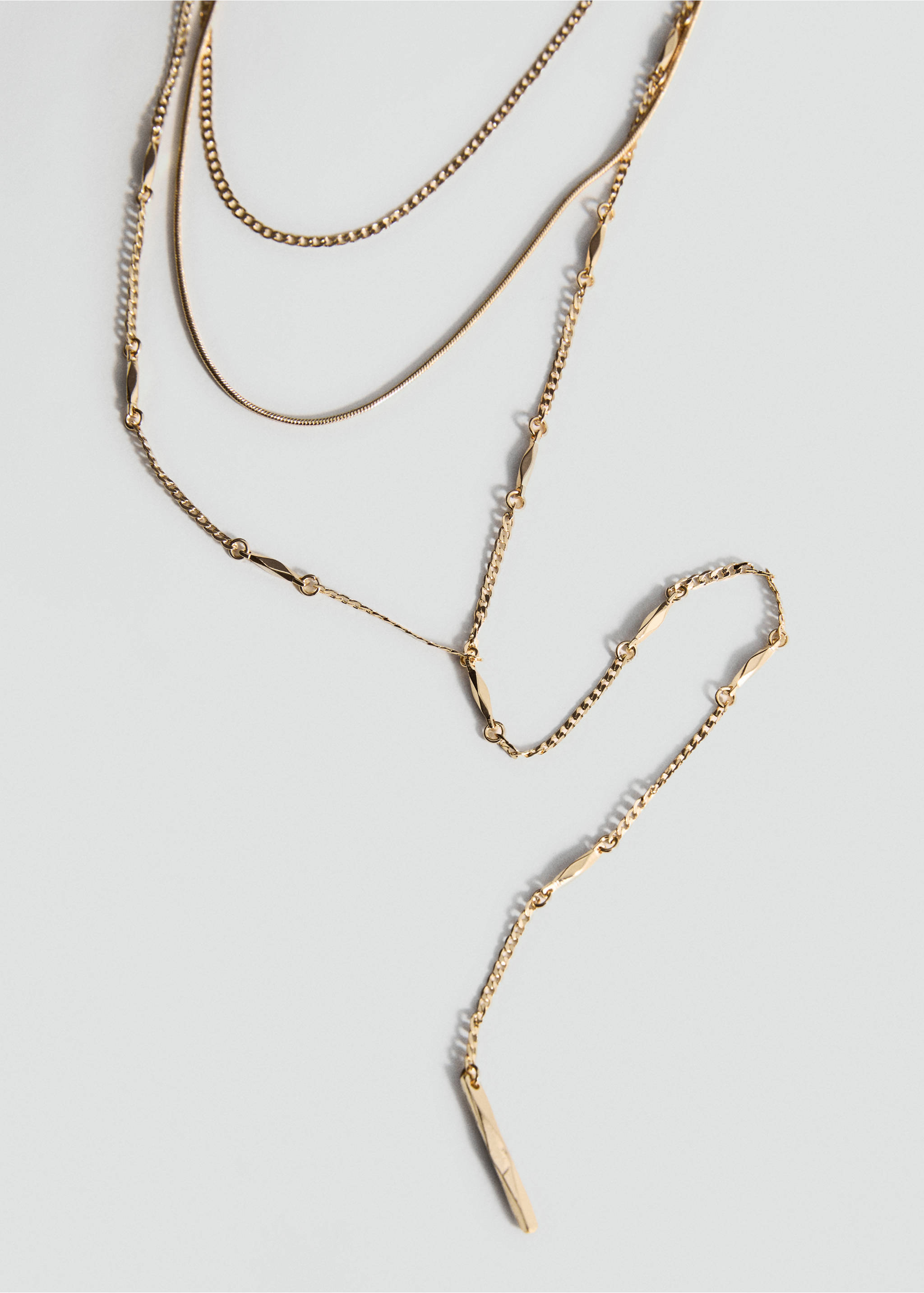 Collar largo combinado - Plano medio, Oro. Ref: 17041204-00.
