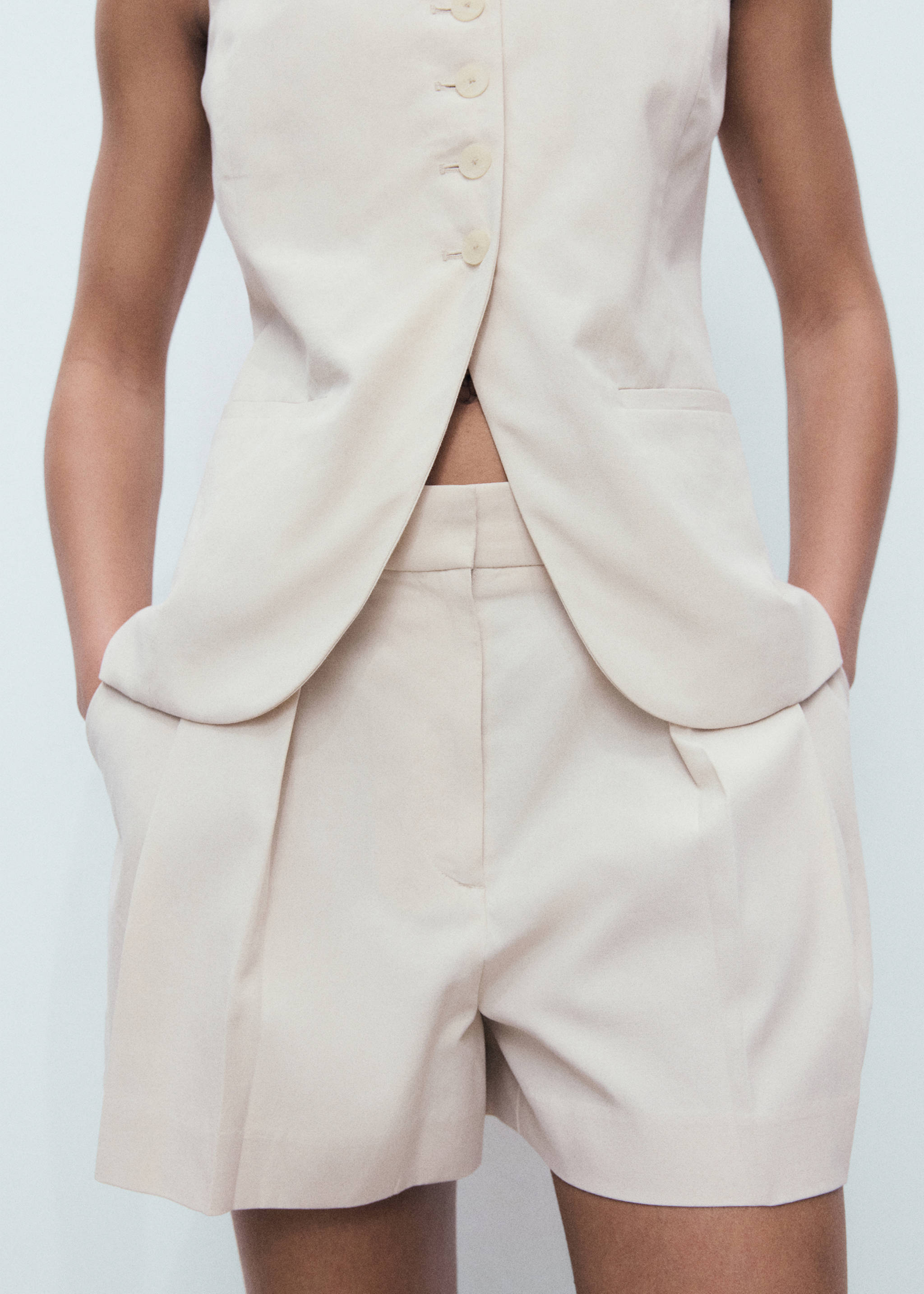Pleated suit shorts - Details of the article 6