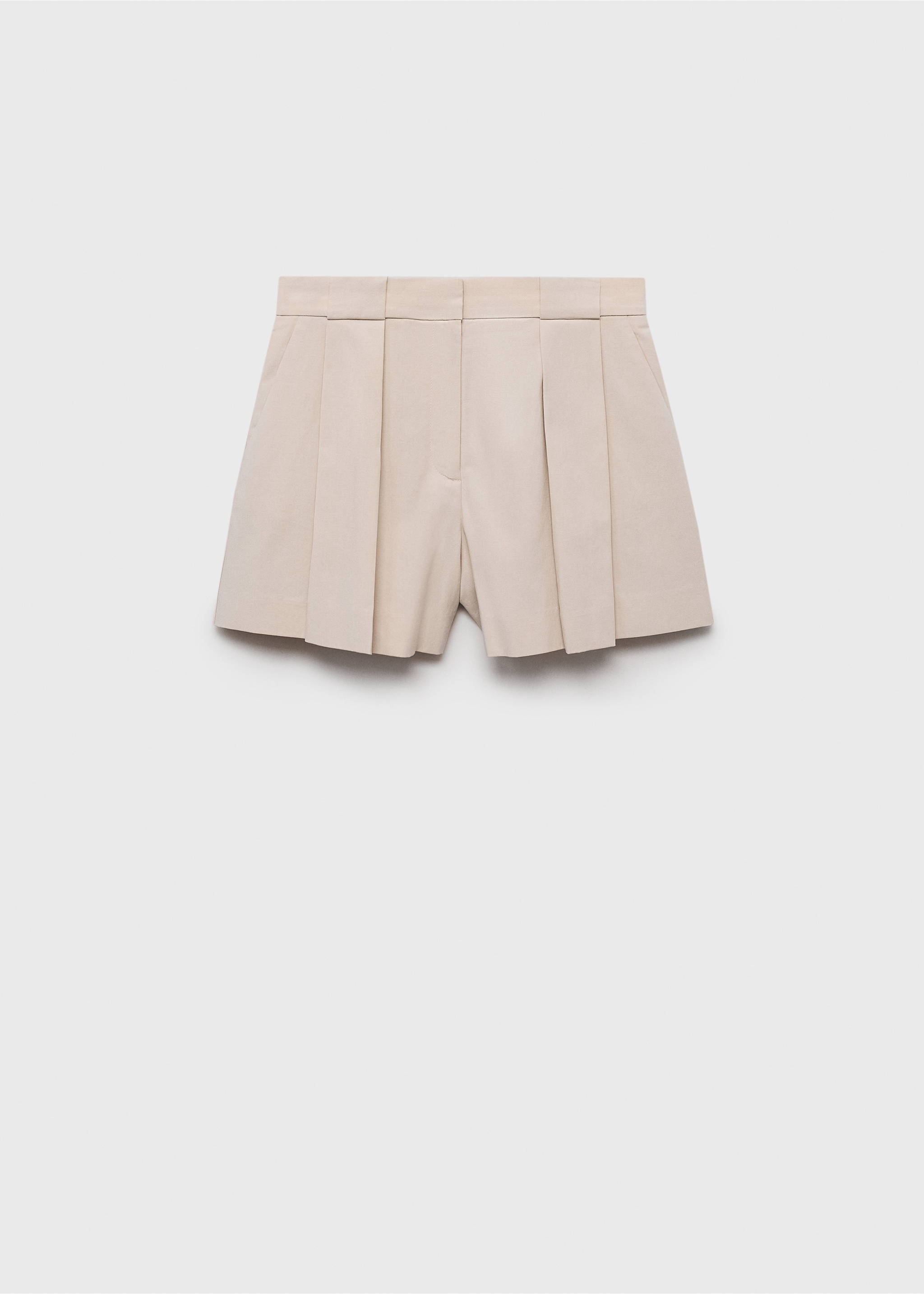 Pleated suit shorts - Article without model, Beige. Ref: 17041206-00.