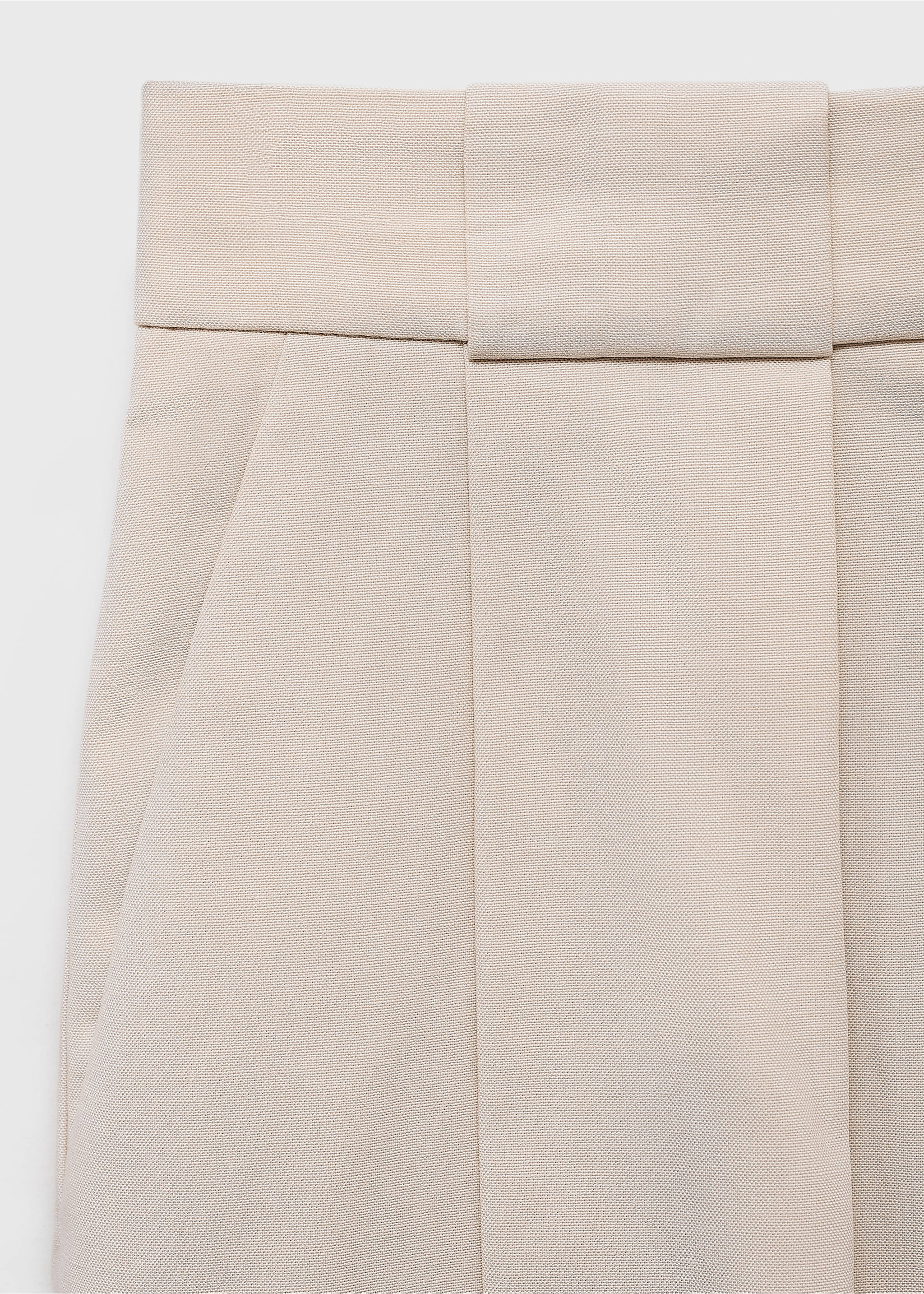Pleated suit shorts - Details of the article 0, Beige. Ref: 17041206-00.