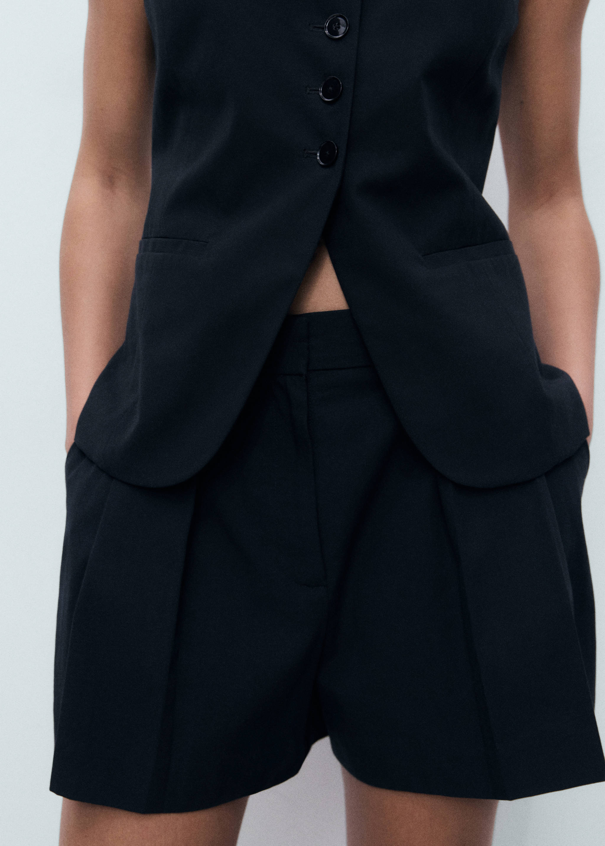 Pleated suit shorts - Details of the article 6
