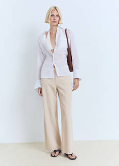 Straight-fit mid-rise denim trousers — Sand 2