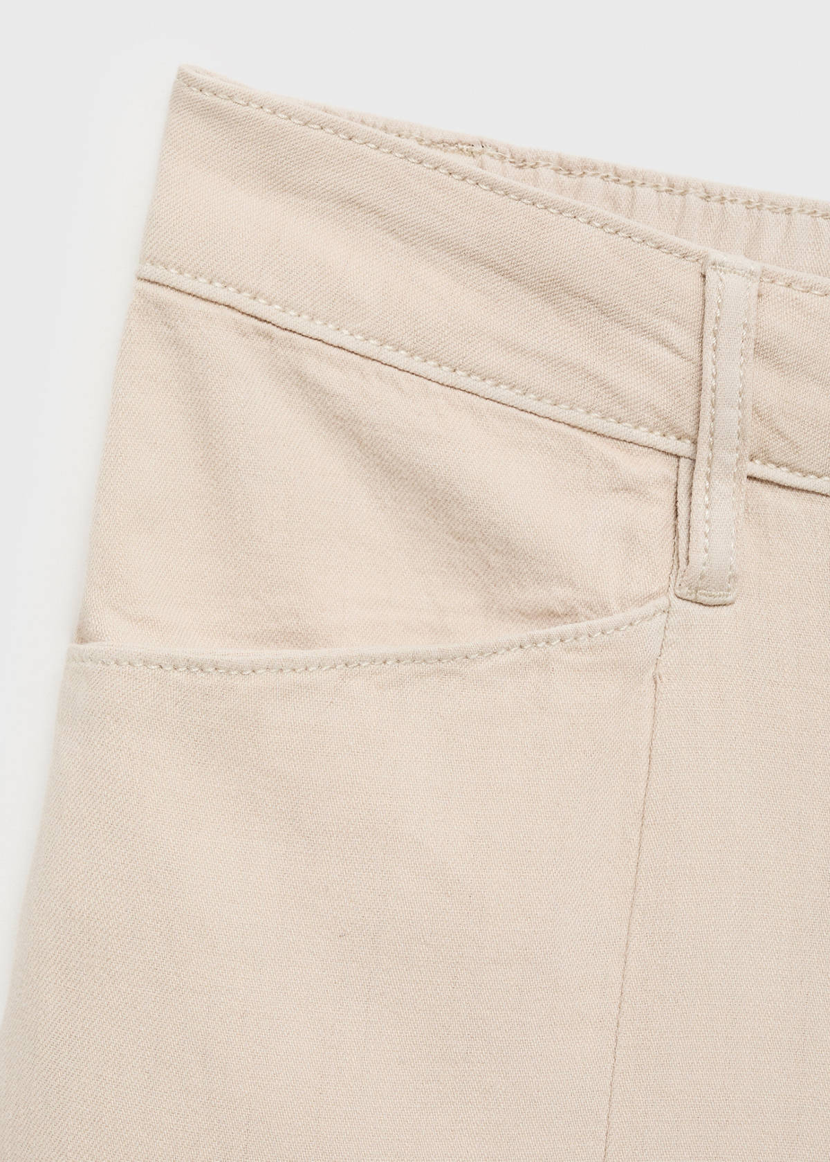 Straight-fit mid-rise denim trousers — Sand