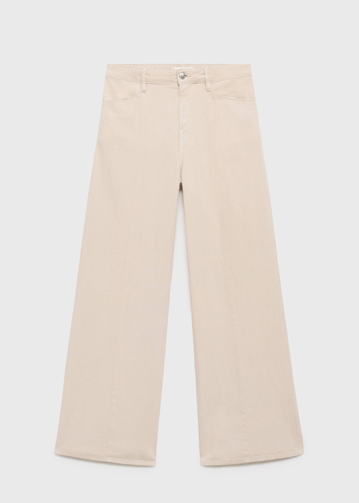 Straight-fit mid-rise denim trousers — Sand
