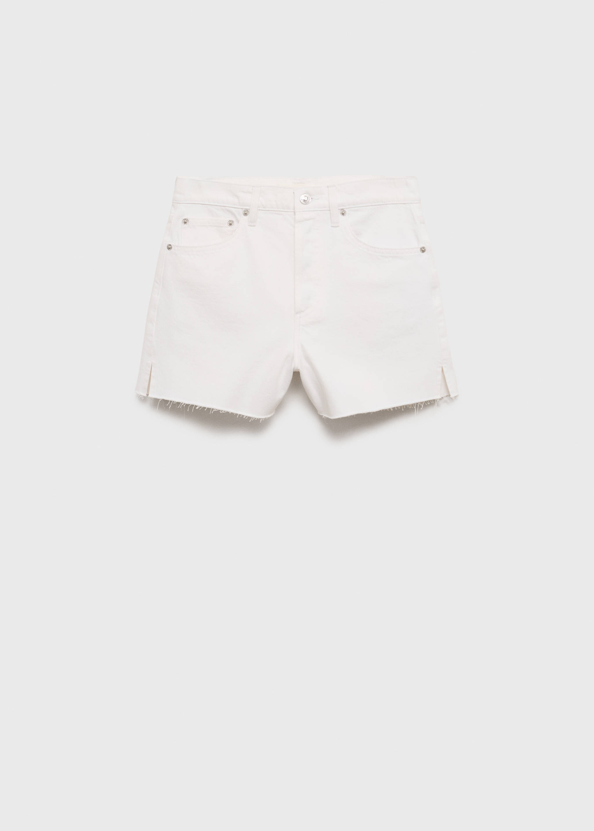 Denim shorts with frayed hem - Article without model