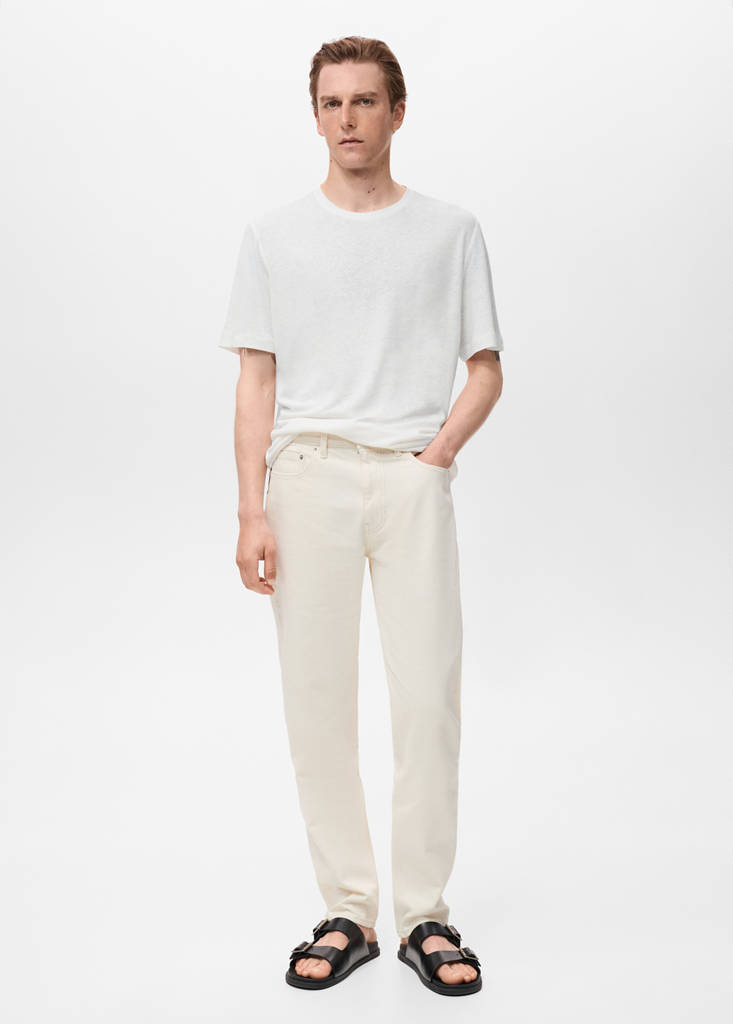 Linen slim-fit t-shirt — White