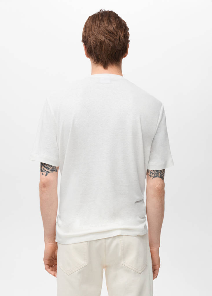 Linen slim-fit t-shirt — White