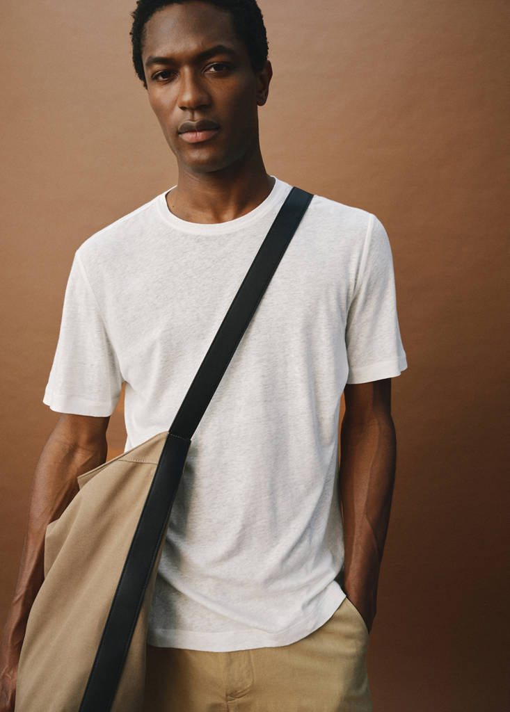 Linen slim-fit t-shirt — White