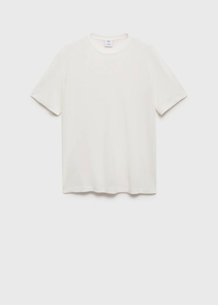 Linen slim-fit t-shirt — White