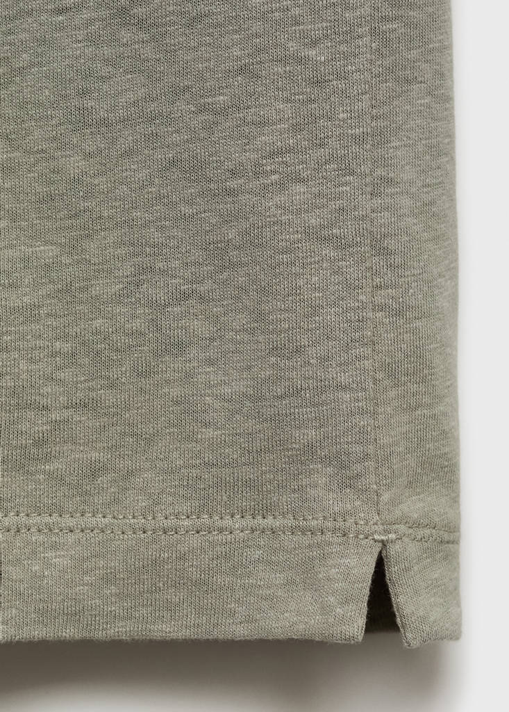 Linen slim-fit t-shirt — Mint Green