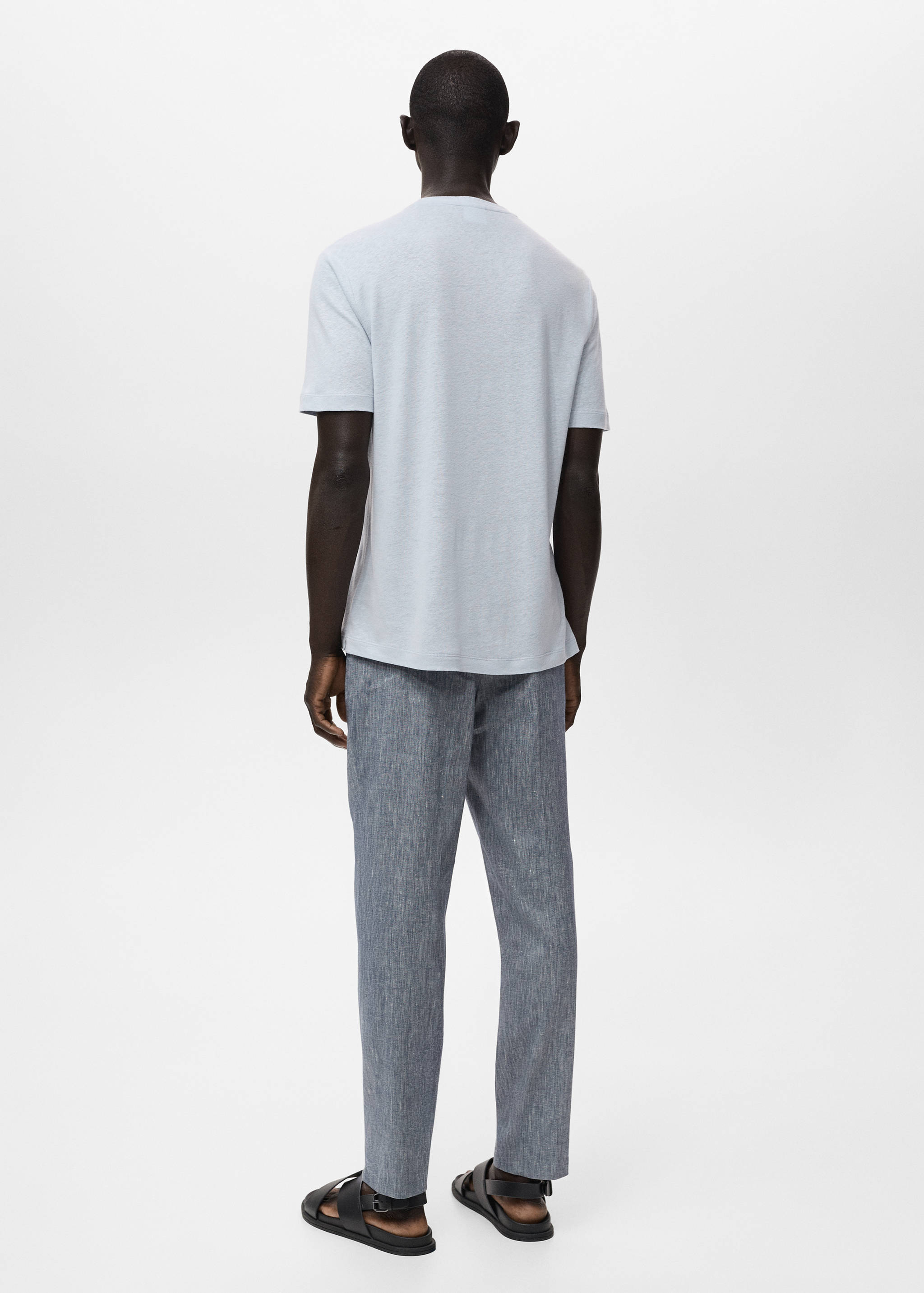 Linen slim-fit t-shirt - Reverse of the article