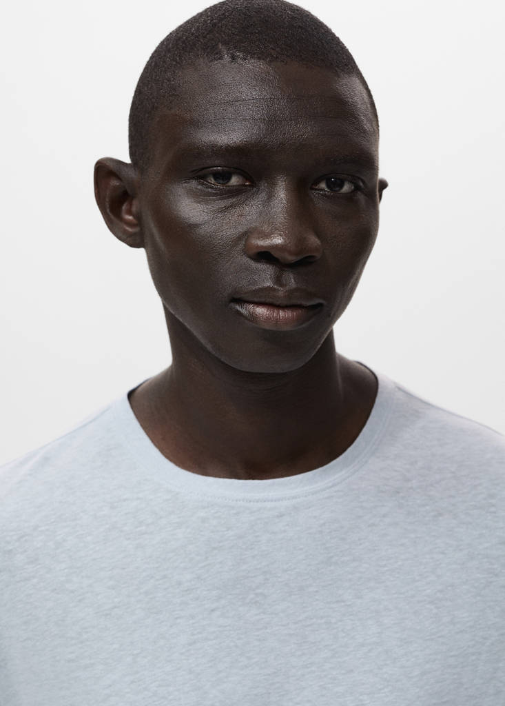 Linen slim-fit t-shirt — Aqua Green