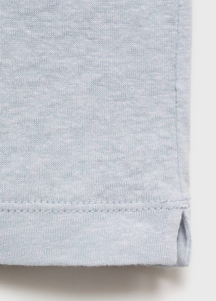 Linen slim-fit t-shirt — Aqua Green