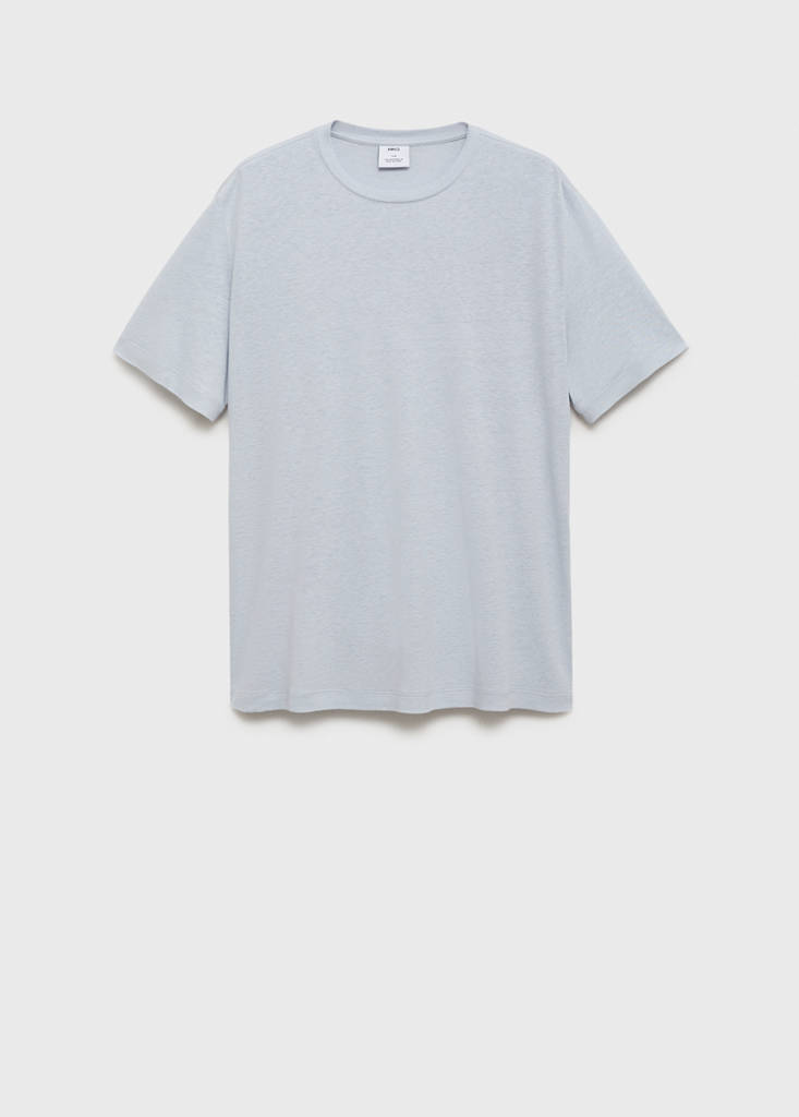 Linen slim-fit t-shirt — Aqua Green
