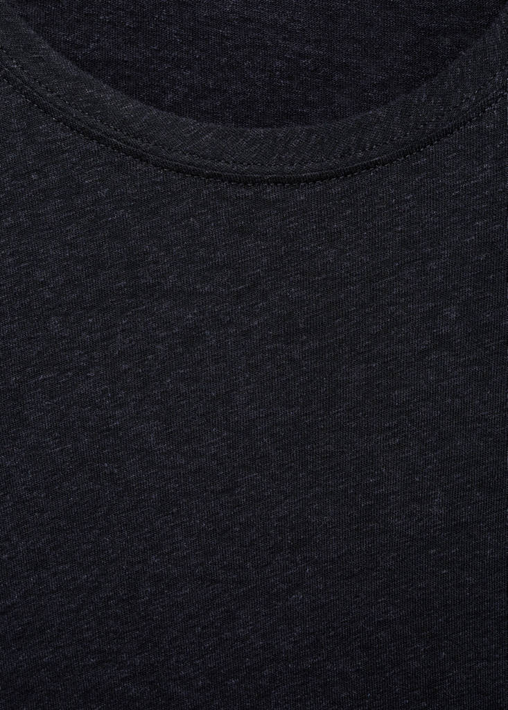 Linen slim-fit t-shirt — Navy