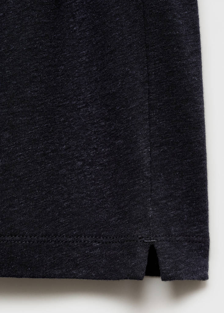 Linen slim-fit t-shirt — Navy