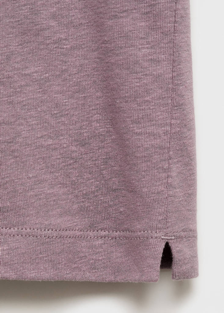 Linen slim-fit t-shirt — Lilac
