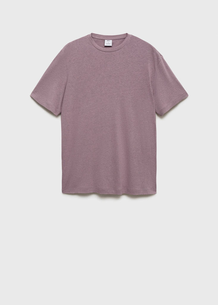 Linen slim-fit t-shirt — Lilac