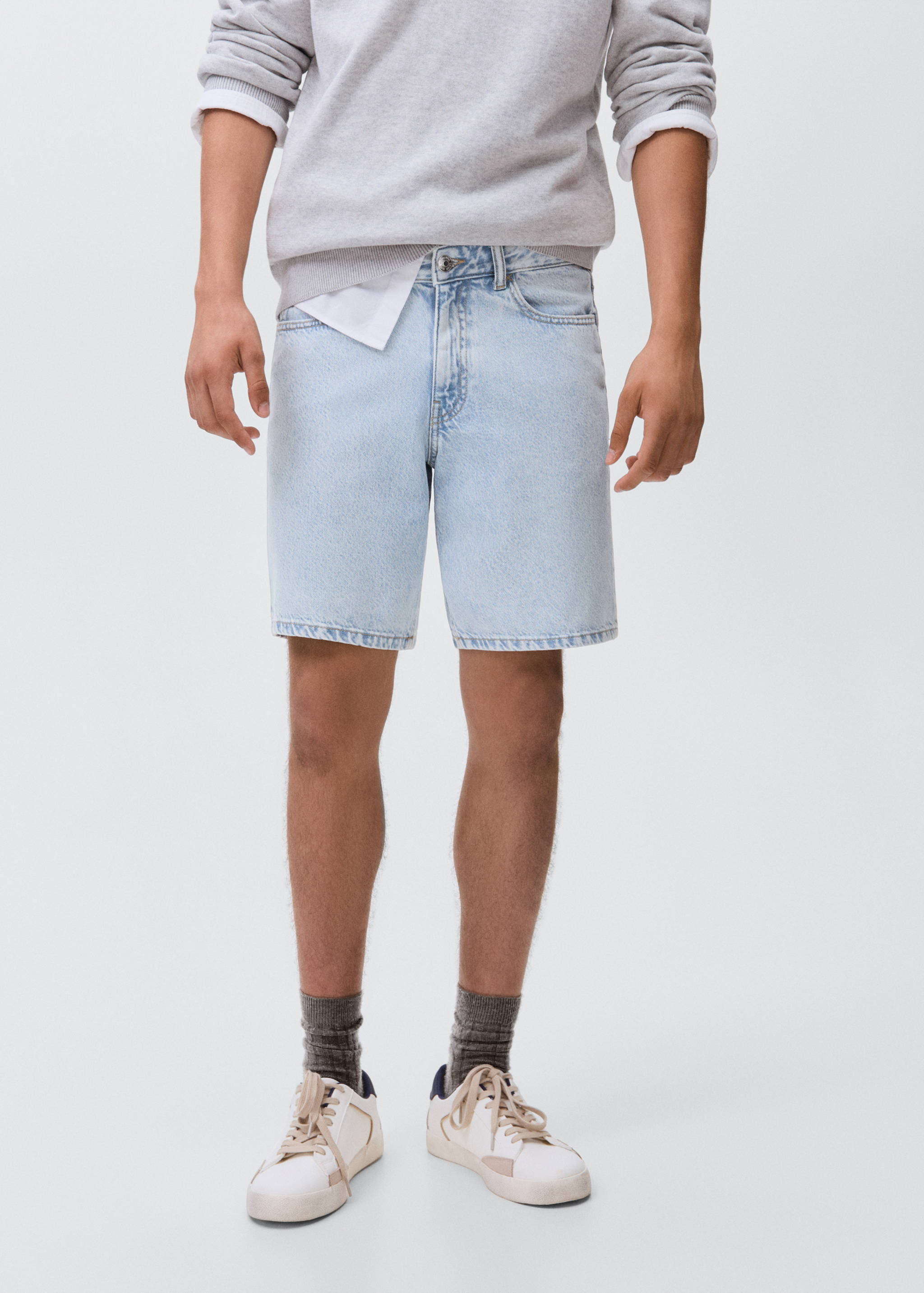 Cotton denim shorts - Medium plane