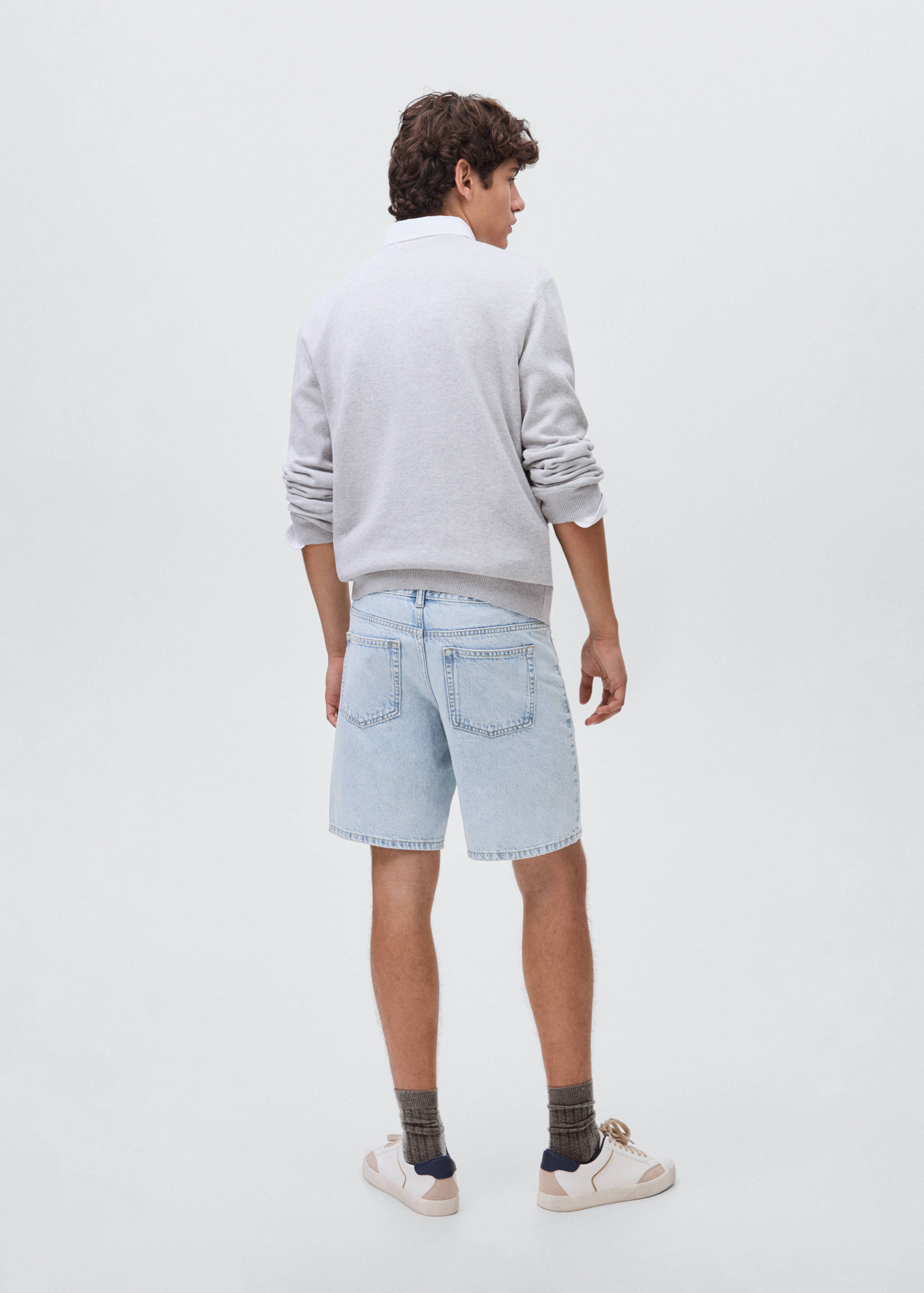 Cotton denim shorts - Reverse of the article