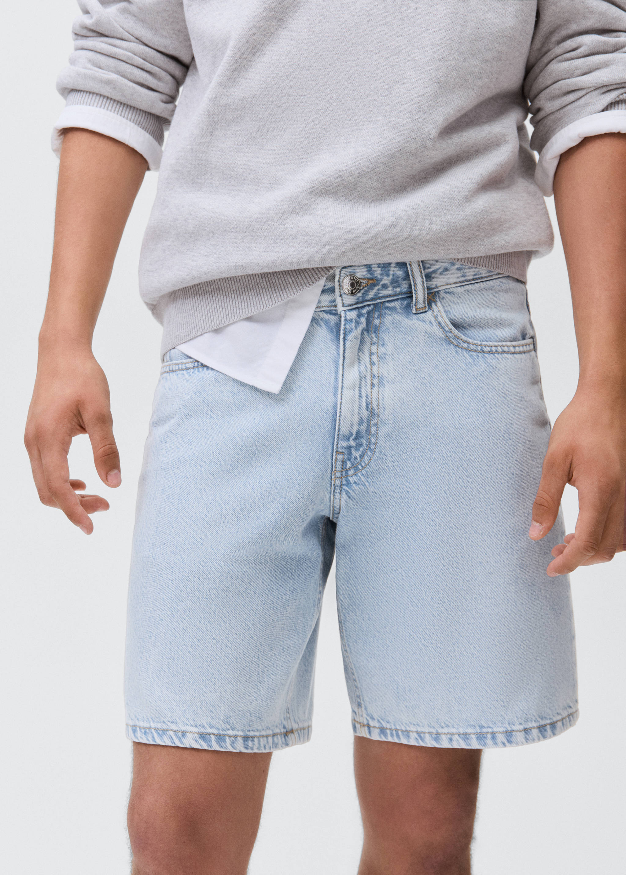 Cotton denim shorts - Details of the article 6