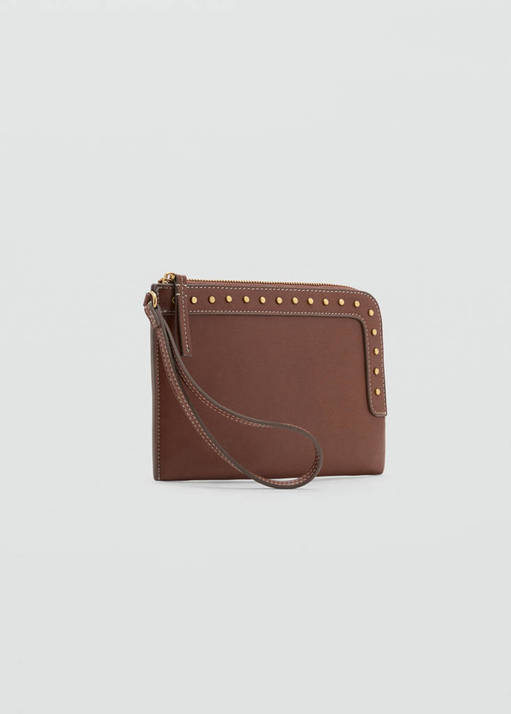 Studded faux-leather case — Leather