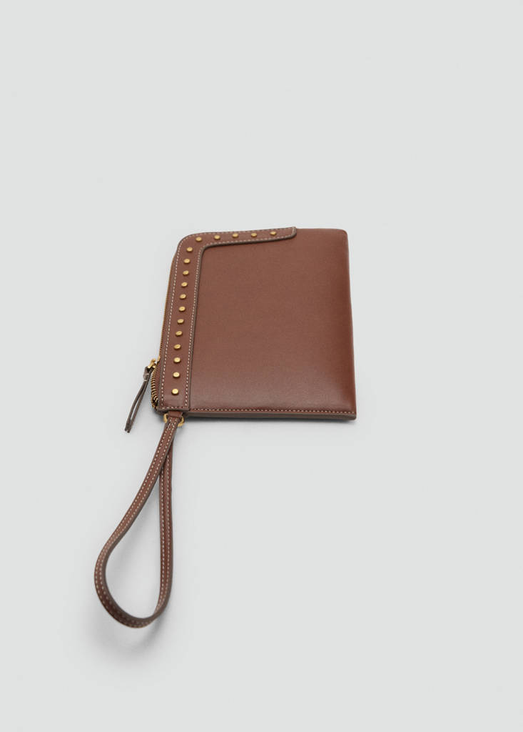 Studded faux-leather case — Leather