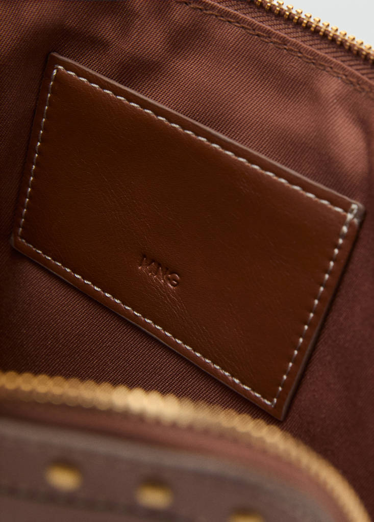 Studded faux-leather case — Leather