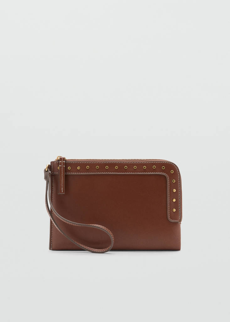 Studded faux-leather case — Leather