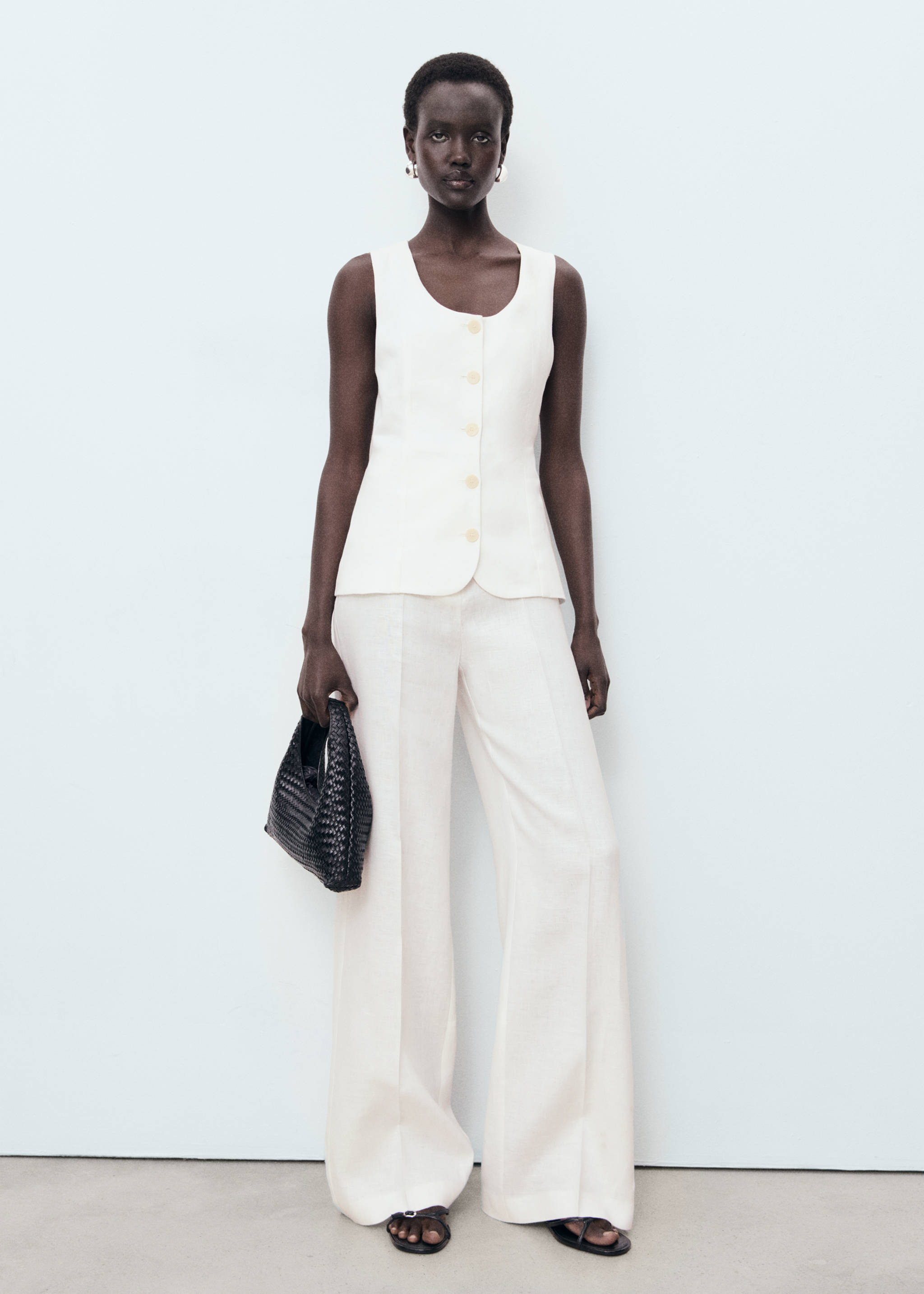 Suit-style linen jumpsuit - General plane