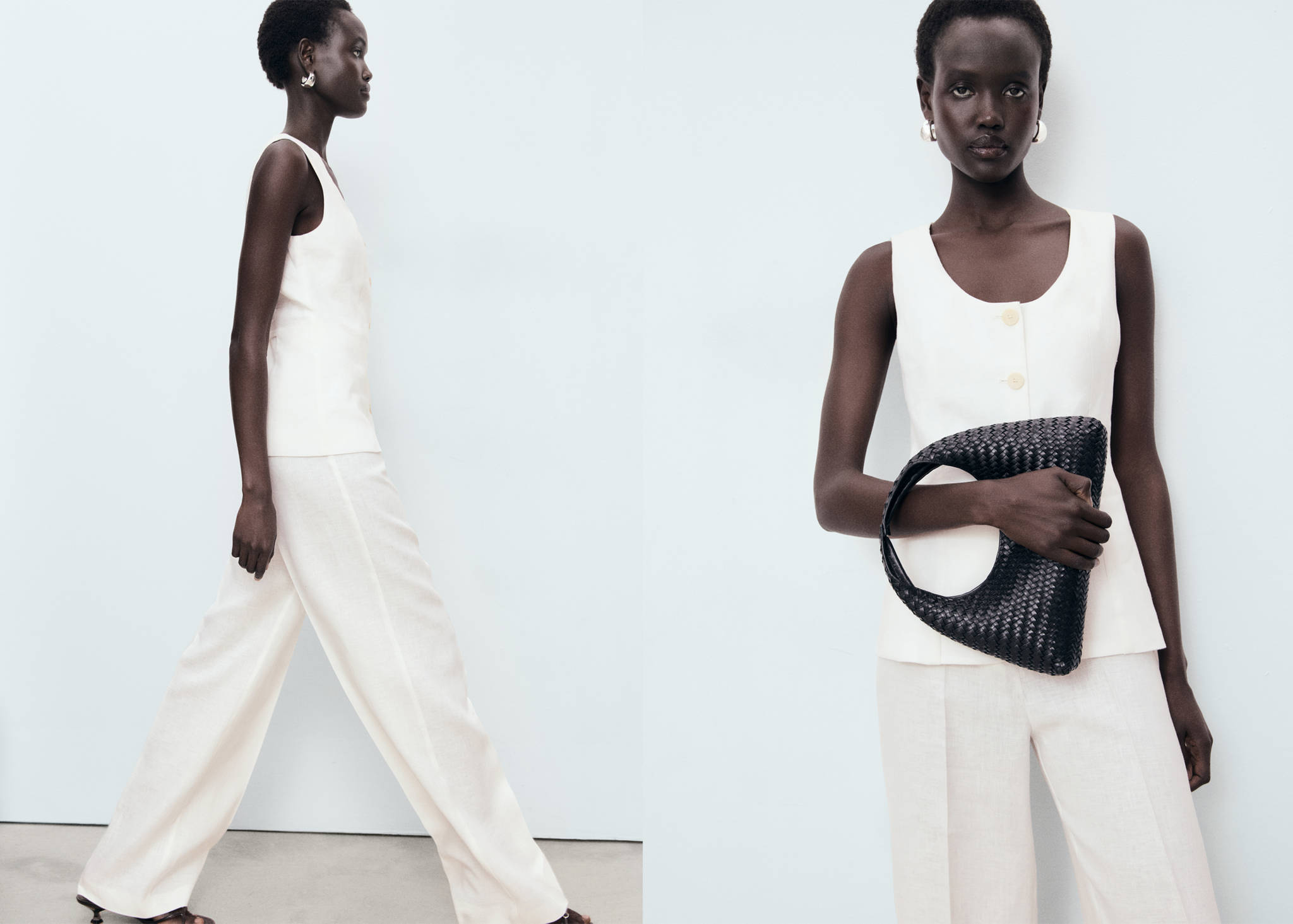 Suit-style linen jumpsuit - Panoramic plane