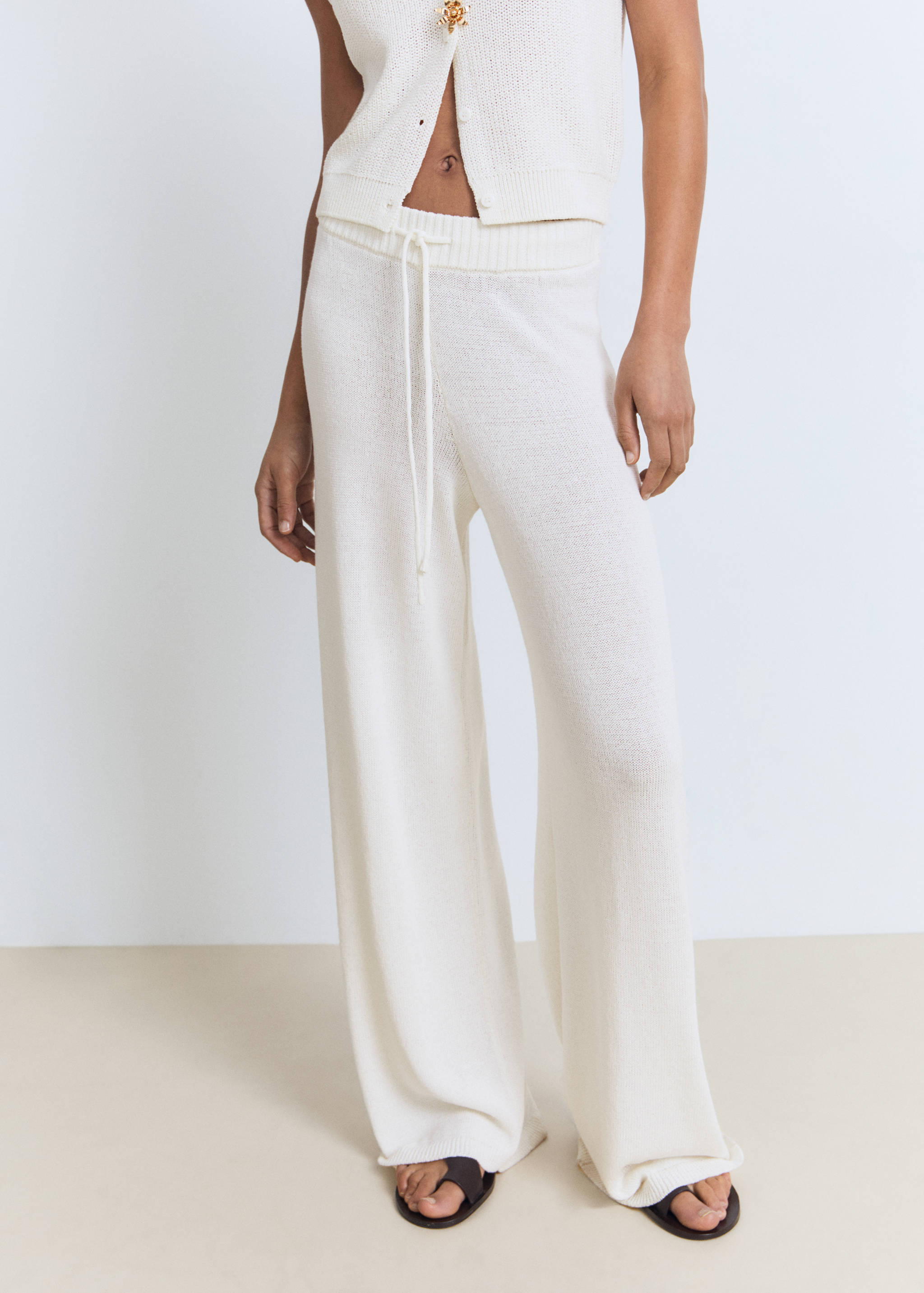 Openwork knitted trousers - Medium plane