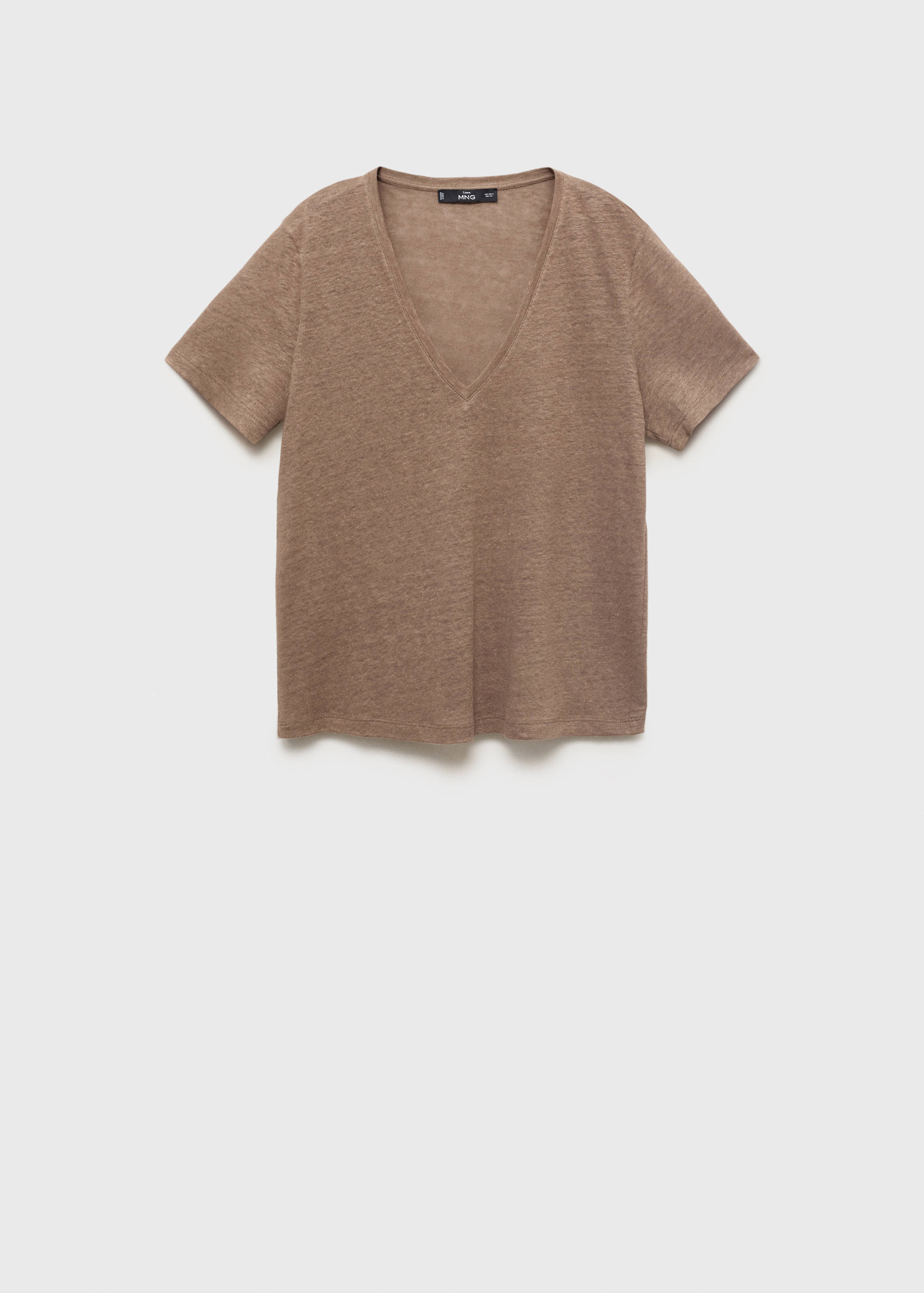 V-neck linen t-shirt - Article without model