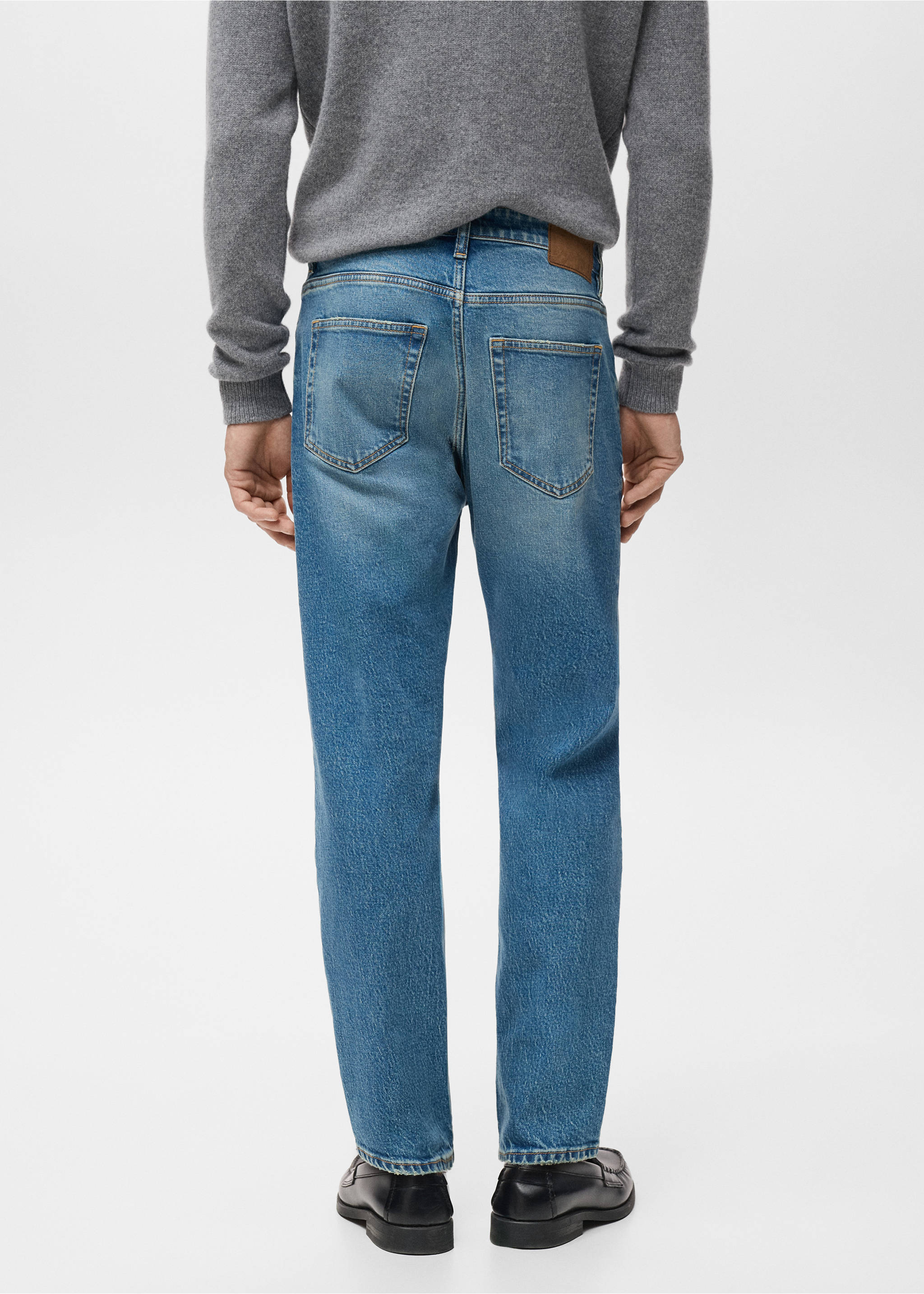 Jeans Ben cropped tapered fit - Reverso del artículo, Azul medio. Ref: 17041221-00.