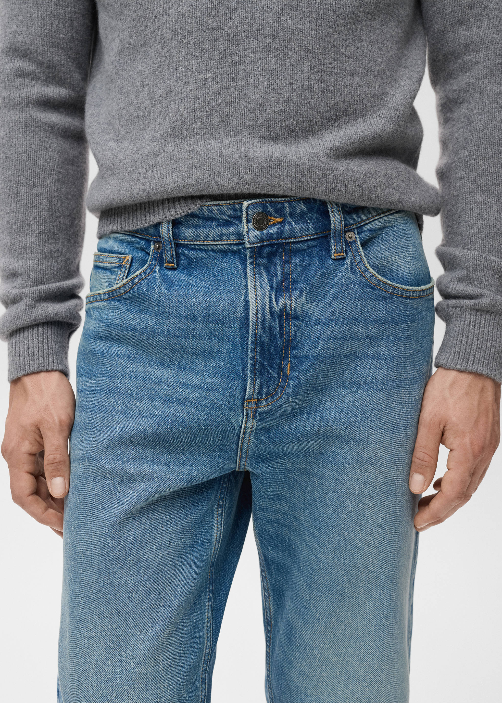 Jeans Ben cropped tapered fit - Detalle del artículo 1, Azul medio. Ref: 17041221-00.