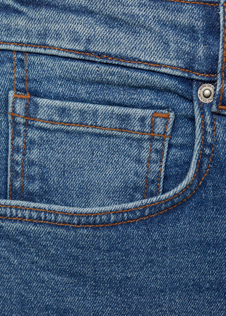 Slim-fit denim bermuda shorts — Dark Blue