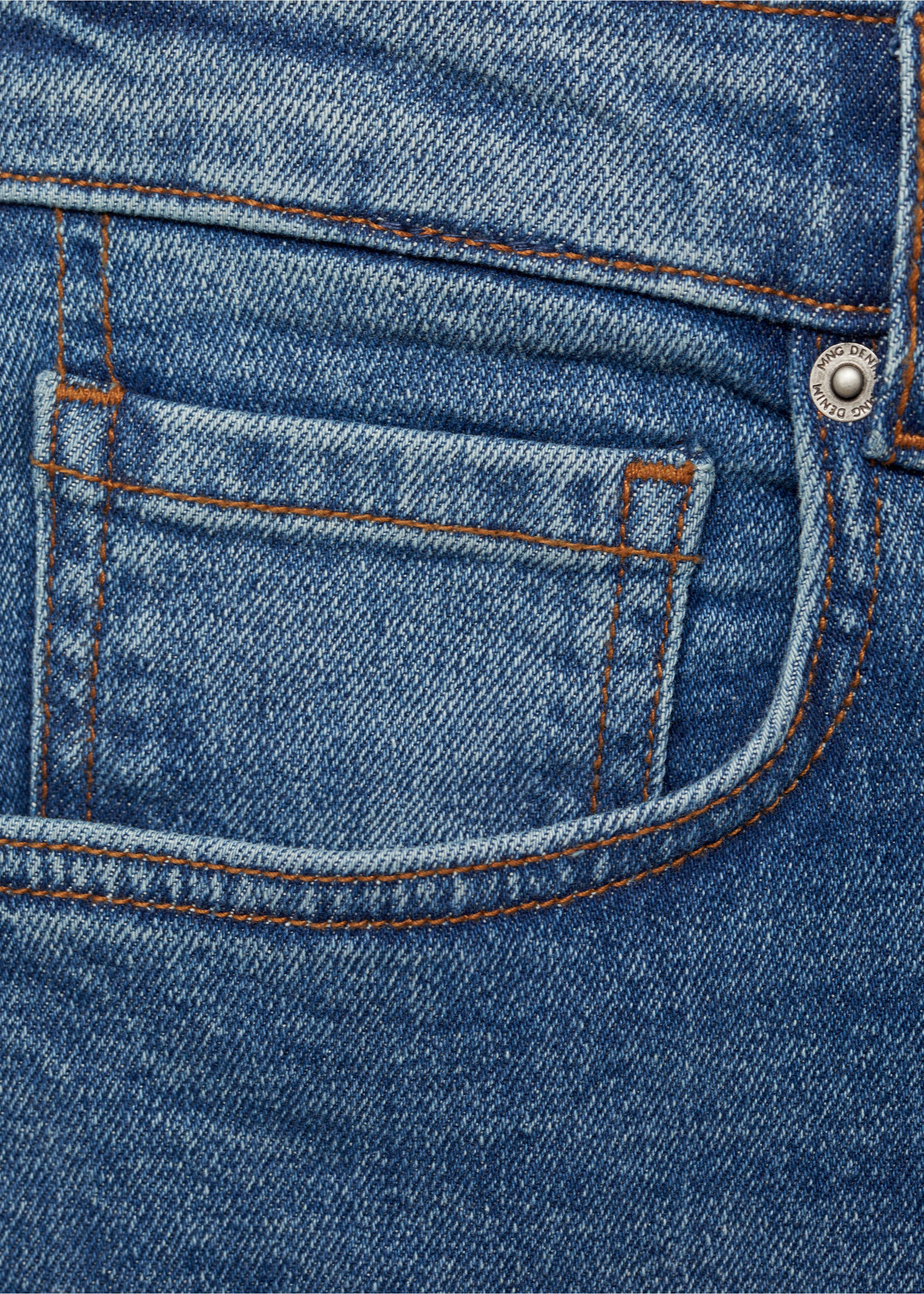 Slim-fit denim bermuda shorts - Details of the article 8, Dark Blue. Ref: 17041222-00.