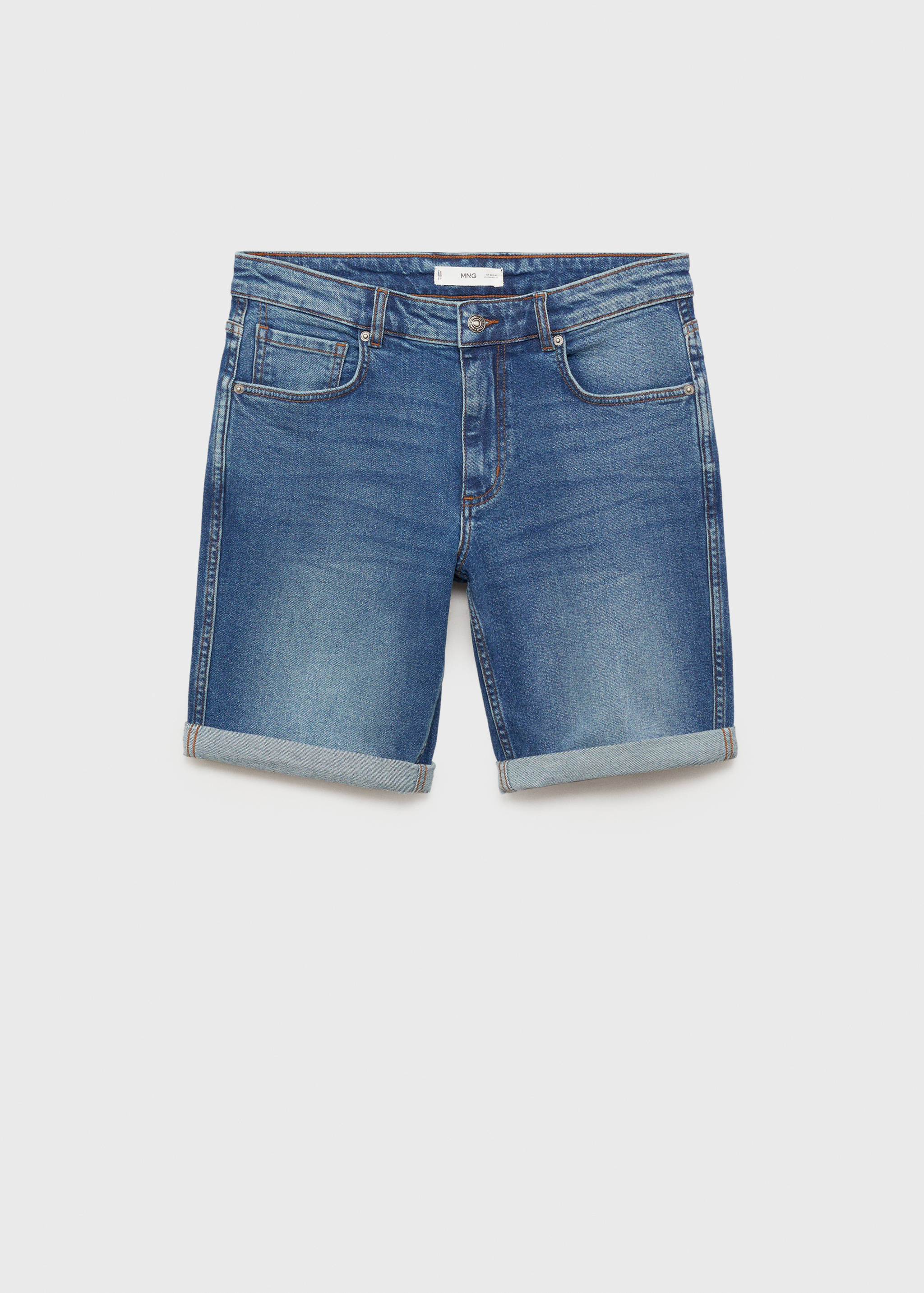 Slim-fit denim bermuda shorts - Article without model