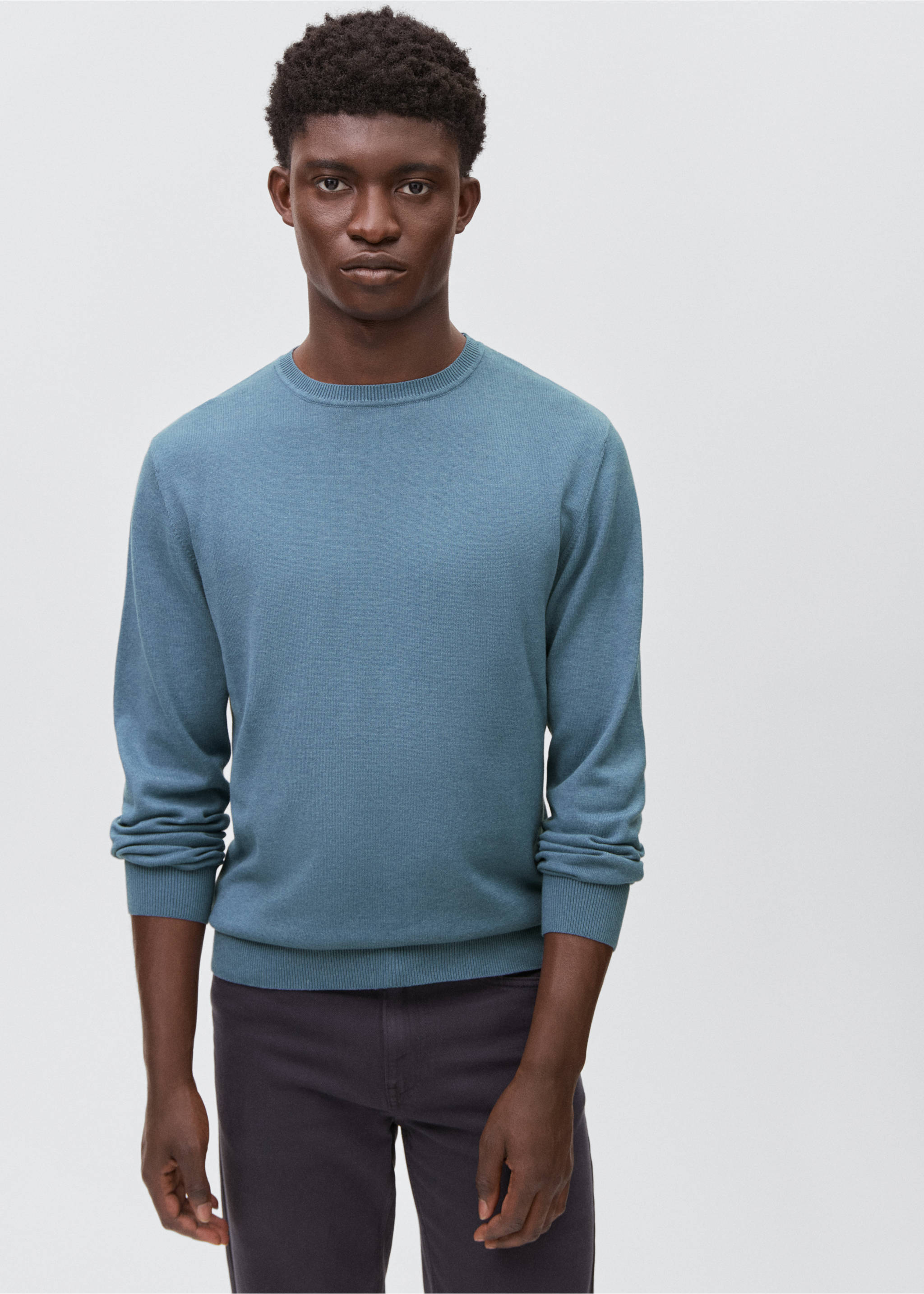 Jersey punto algodón - Plano medio, Azul. Ref: 17041226-00.