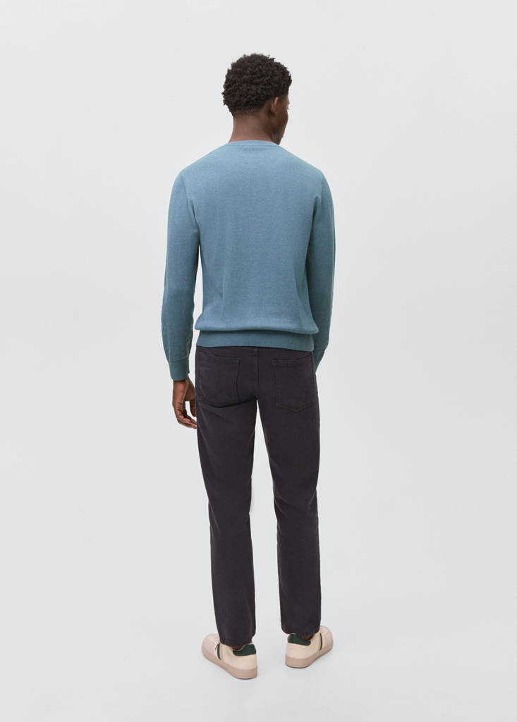 Knitted cotton sweater — Blue